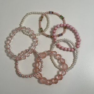 Pink Gem Bracelet Set